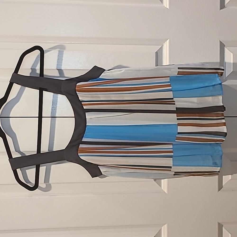 The LOFT: Blue & Brown Sleveless Blouse